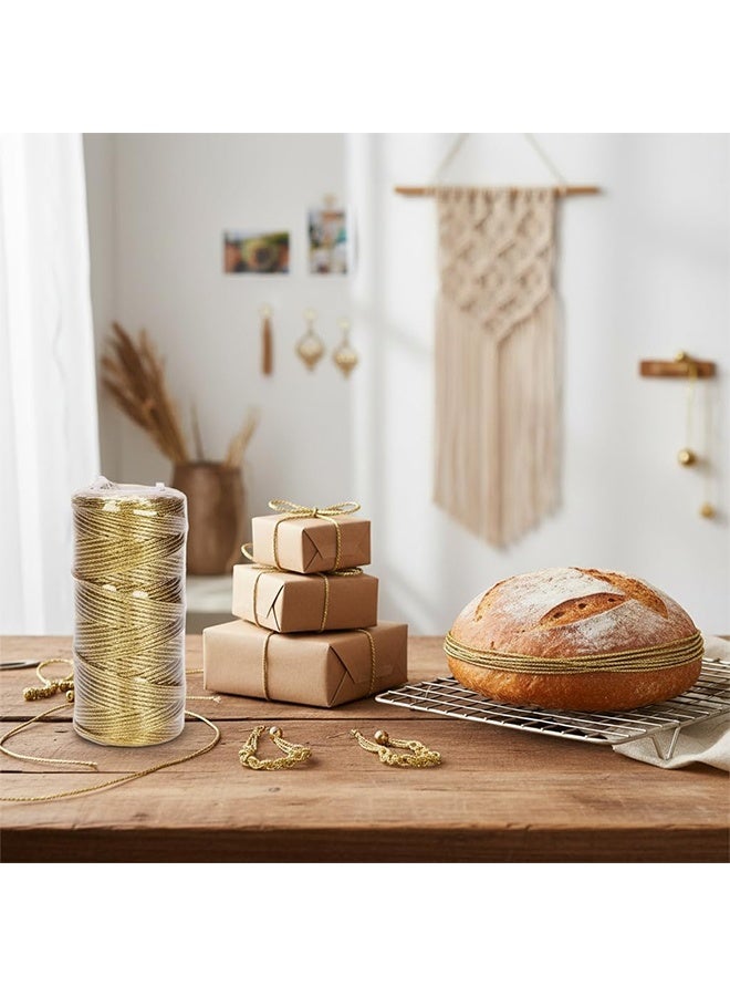 100M/328 Feet Gold String Twine for Crafts Decorative Metallic Bakers String Bakers Twine Glitter Gold Cord for Crafting Decorative Wrapping String for DIY Crafts Presents Gift Wrapping - Image 5